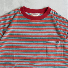 Load image into Gallery viewer, TOWN CRAFT HEAVY PILE BORDER TEE ワイン パイルTシャツ 大きいサイズ ビッグサイズ 大きいサイズメンズ テングストア大阪