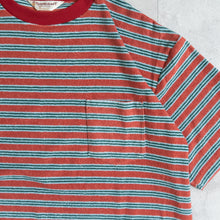 Load image into Gallery viewer, TOWN CRAFT HEAVY PILE BORDER TEE ワイン パイルTシャツ 大きいサイズ ビッグサイズ 大きいサイズメンズ テングストア大阪