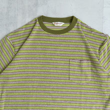 Load image into Gallery viewer, TOWN CRAFT HEAVY PILE BORDER TEE グリーン パイルTシャツ 大きいサイズ ビッグサイズ 大きいサイズメンズ テングストア大阪