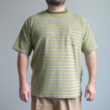 Load image into Gallery viewer, TOWN CRAFT HEAVY PILE BORDER TEE グリーン パイルTシャツ 大きいサイズ ビッグサイズ 大きいサイズメンズ テングストア大阪