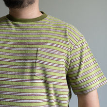 Load image into Gallery viewer, TOWN CRAFT HEAVY PILE BORDER TEE グリーン パイルTシャツ 大きいサイズ ビッグサイズ 大きいサイズメンズ テングストア大阪