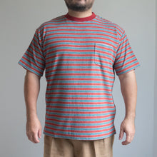 Load image into Gallery viewer, TOWN CRAFT HEAVY PILE BORDER TEE ワイン パイルTシャツ 大きいサイズ ビッグサイズ 大きいサイズメンズ テングストア大阪