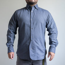 画像をギャラリービューアに読み込む, NIGEL CABOURN BRITISH OFFICERS SHIRT ネイビー シャツ 大きいサイズ メンズ テングストア大阪