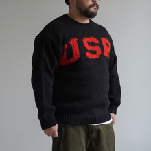 画像をギャラリービューアに読み込む, USA HAND KNIT CREW - BLACK -