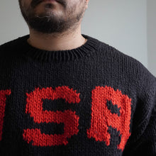 画像をギャラリービューアに読み込む, USA HAND KNIT CREW - BLACK -