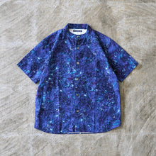 Load image into Gallery viewer, QB HALF LINEN BAND COLLAR OPEN H/S SHIRTS - BLUE -