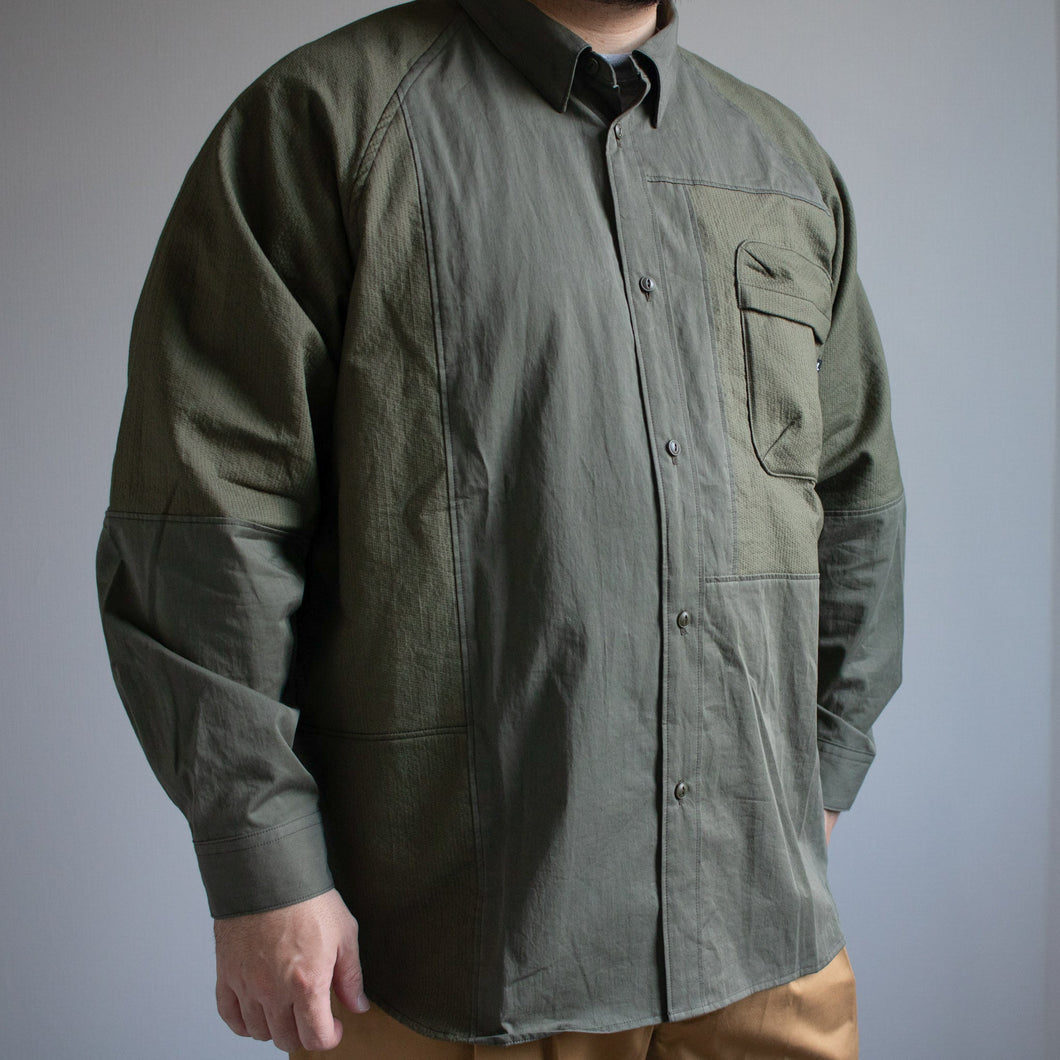 PATCHWORK RAGLAN SHIRTS - OLIVE -