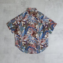 Load image into Gallery viewer, KHAKI JUNGLE PRINTED SAFARI SHIRTS TIGER　ブルー　半袖シャツ　ビッグサイズ　大きいサイズ　メンズファッション　テングストア大阪
