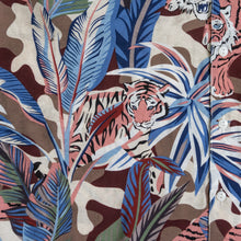 Load image into Gallery viewer, KHAKI JUNGLE PRINTED SAFARI SHIRTS TIGER　ブルー　半袖シャツ　ビッグサイズ　大きいサイズ　メンズファッション　テングストア大阪
