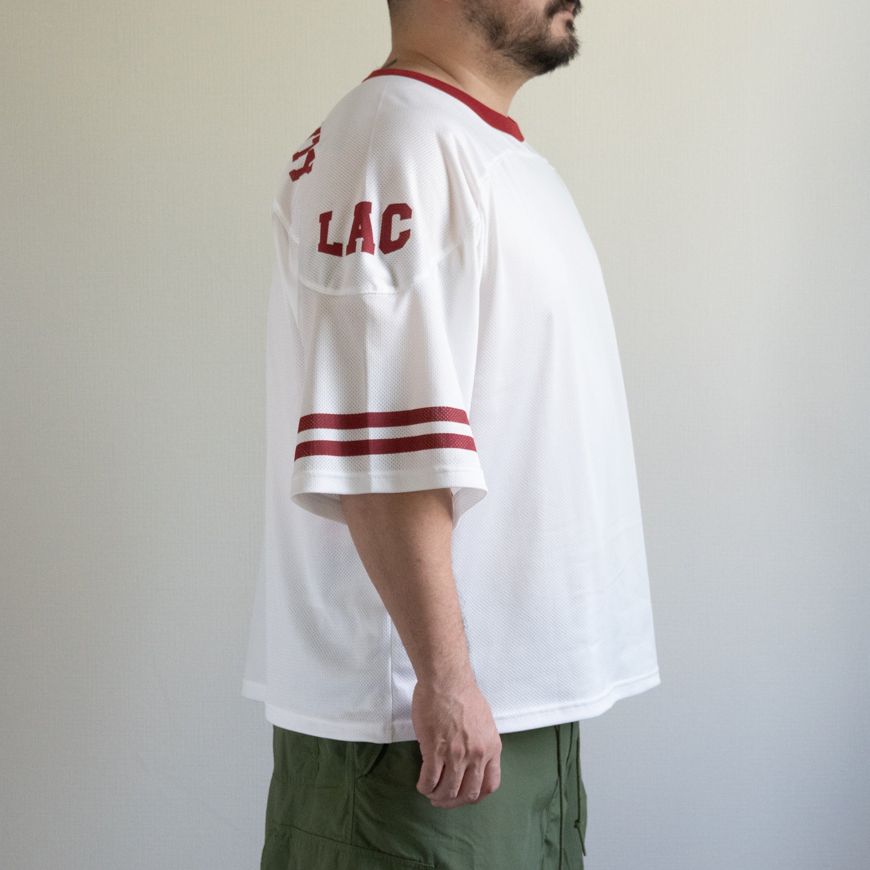 MESH FOOTBALL BIG TEE -WHITE- – TENG STORE OSAKA