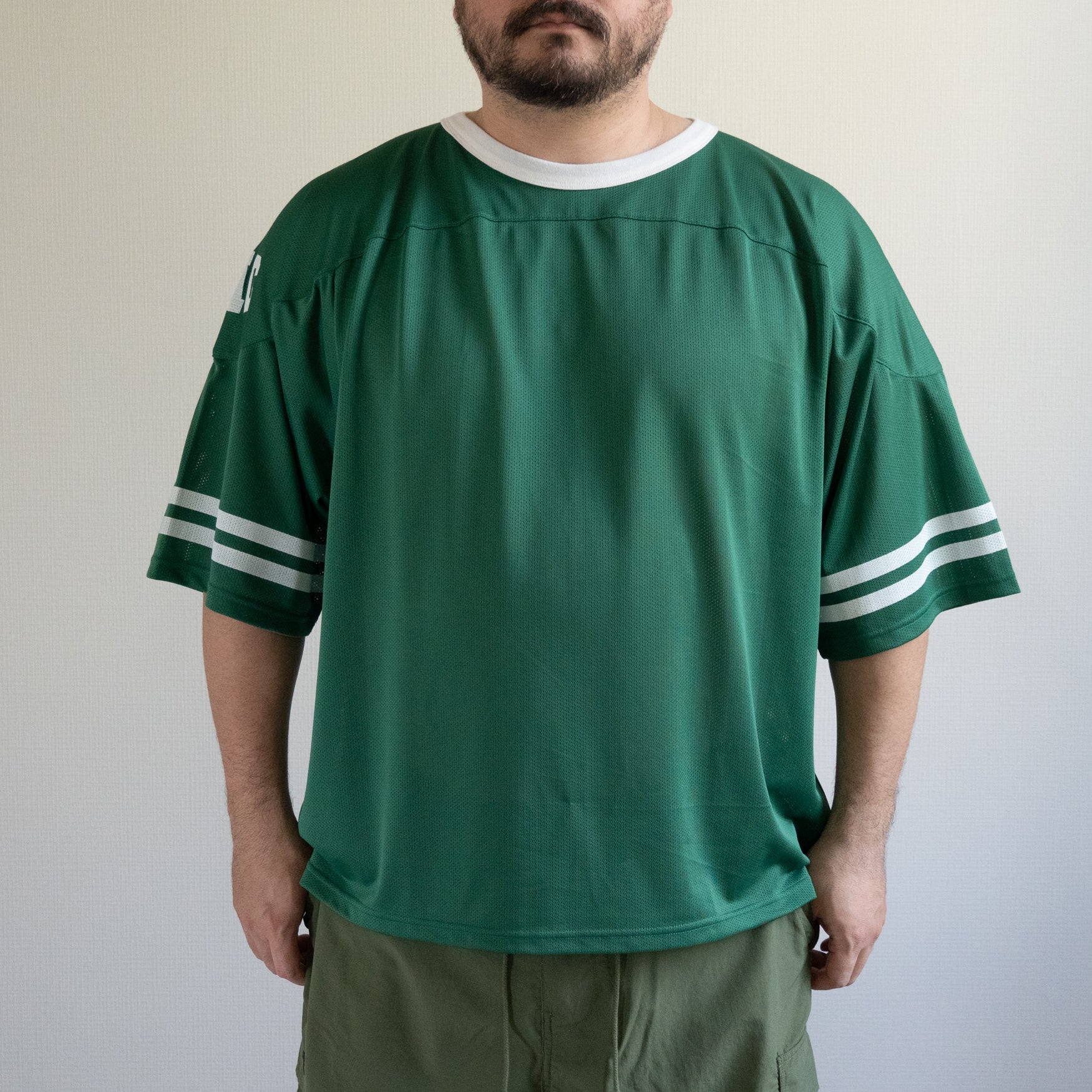 MESH FOOTBALL BIG TEE -GREEN- – TENG STORE OSAKA