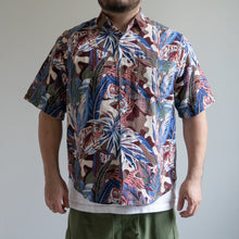 Load image into Gallery viewer, KHAKI JUNGLE PRINTED SAFARI SHIRTS TIGER　ブルー　半袖シャツ　ビッグサイズ　大きいサイズ　メンズファッション　テングストア大阪
