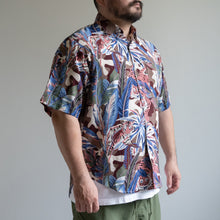 Load image into Gallery viewer, KHAKI JUNGLE PRINTED SAFARI SHIRTS TIGER　ブルー　半袖シャツ　ビッグサイズ　大きいサイズ　メンズファッション　テングストア大阪
