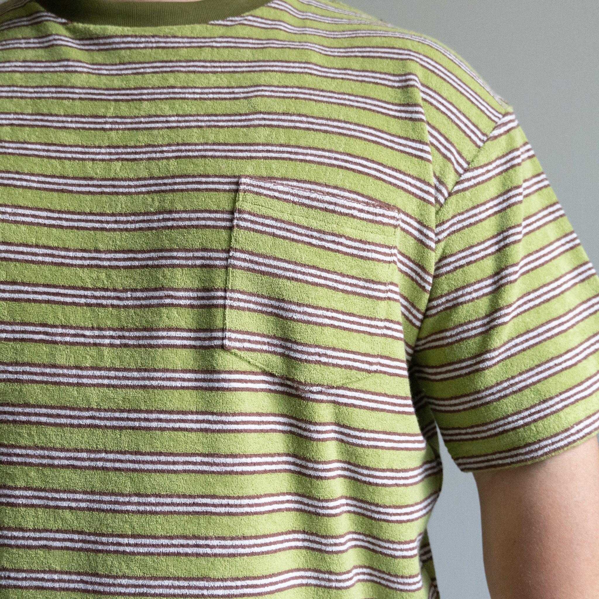 HEAVY PILE BORDER TEE - GREEN - – TENG STORE OSAKA