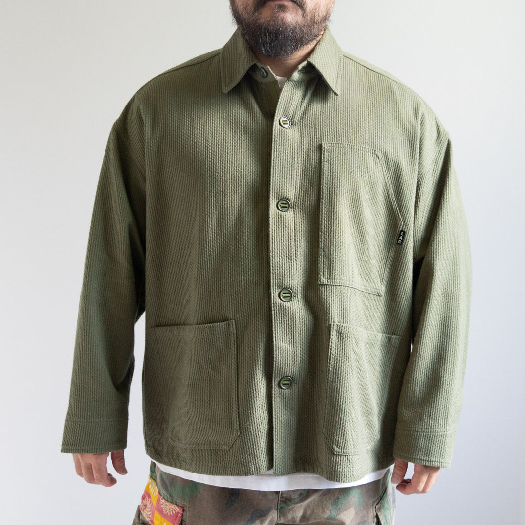 SASHIKO COVERALL - OLIVE -