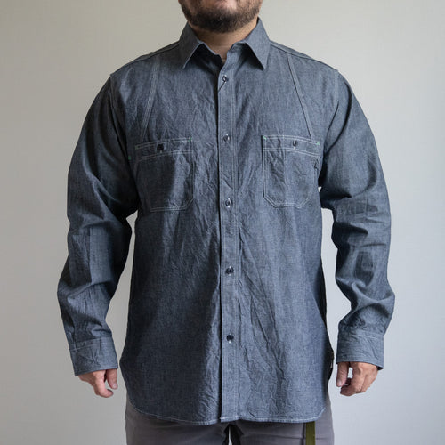 NIGEL CABOURN　NEW MEDICAL SHIRT　インディゴ　シャツ　大きいサイズ　メンズ　テングストア大阪