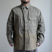 画像をギャラリービューアに読み込む, NIGEL CABOURN　UTILITY SHIRT TYPE2 　10oz DENIM　グリーン　シャツ　大きいサイズ　メンズ　テングストア大阪
