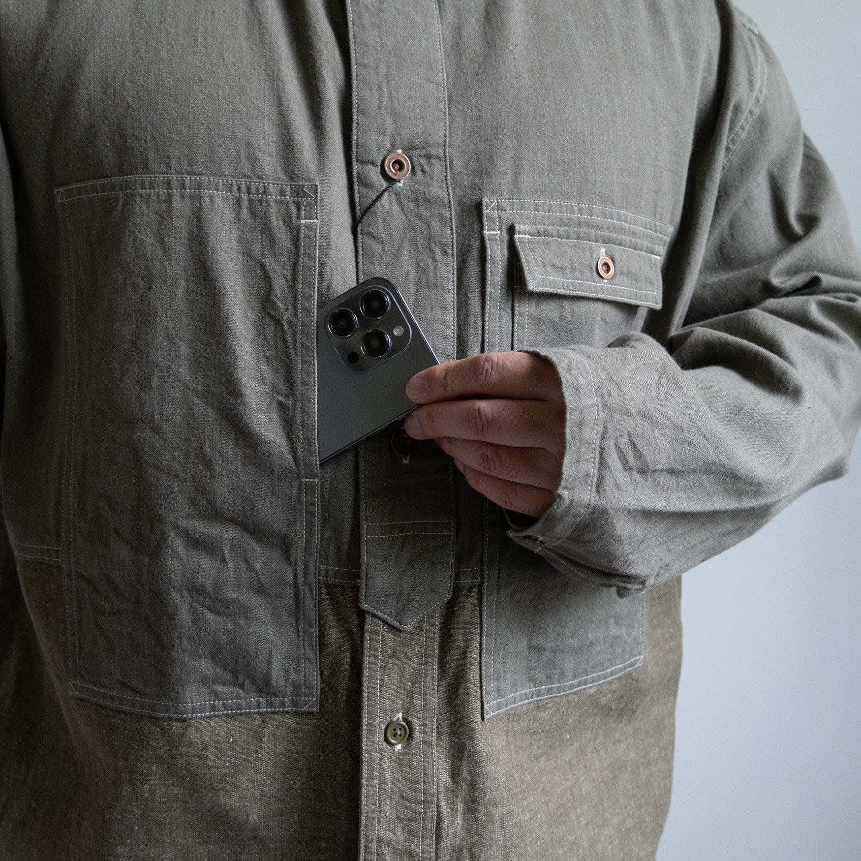 UTILITY SHIRT TYPE2 - 10oz DENIM- GREEN - – TENG STORE OSAKA
