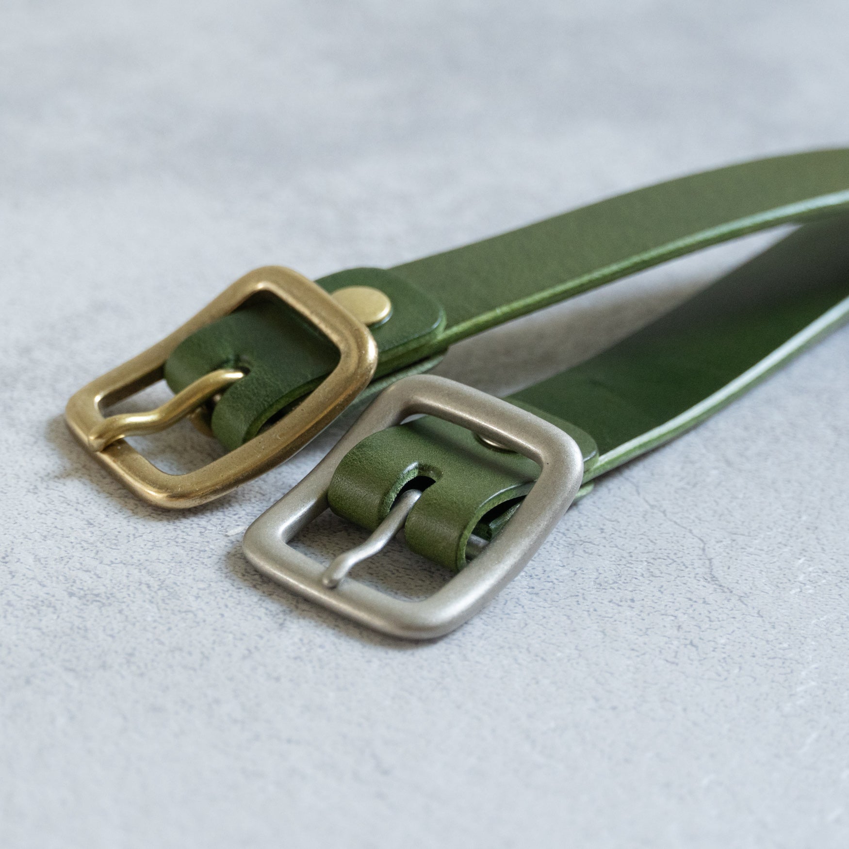NARROW LEATHER BELT - GREEN - – TENG STORE OSAKA