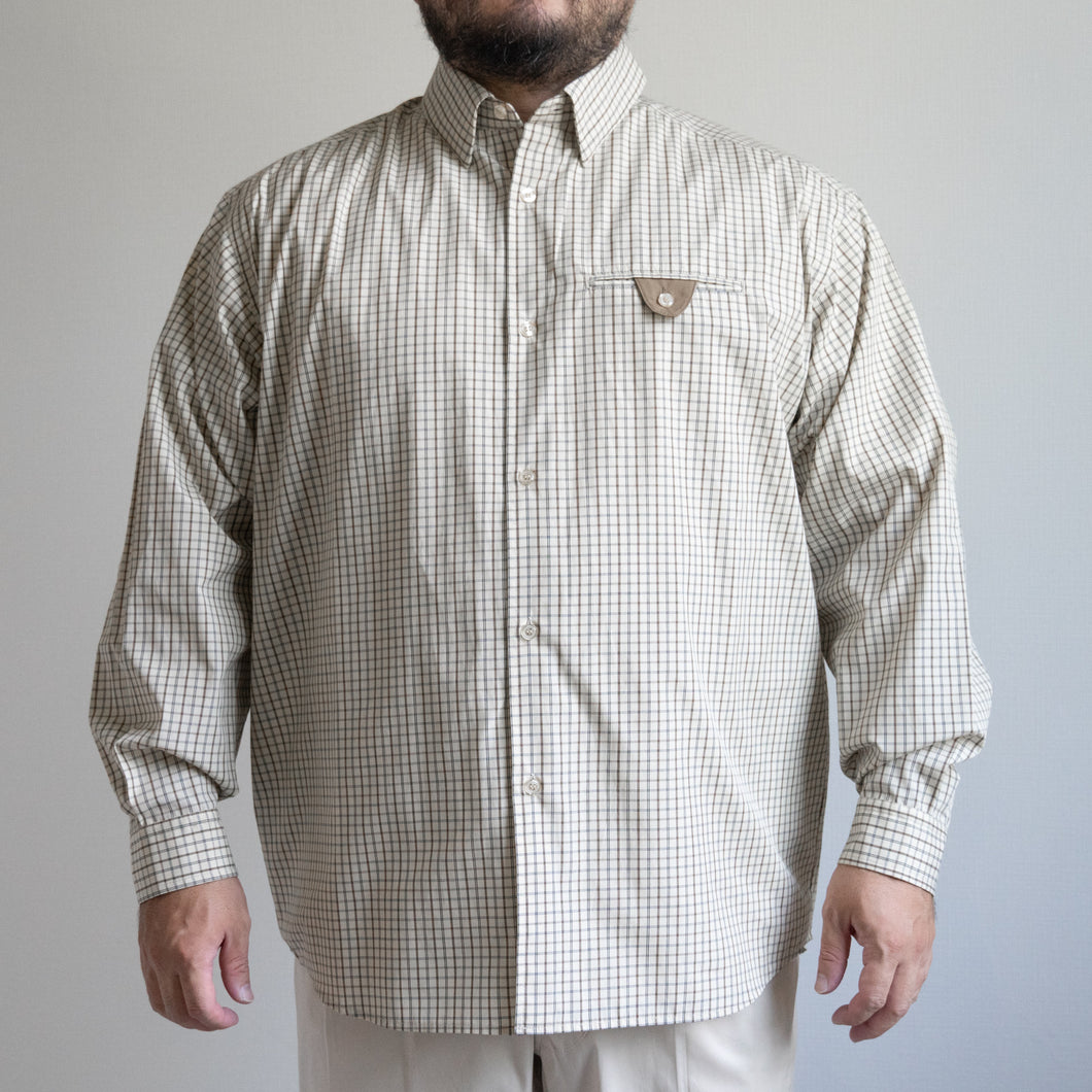 A/E FLAP POCKET SHIRTS -CHECK IVORY -