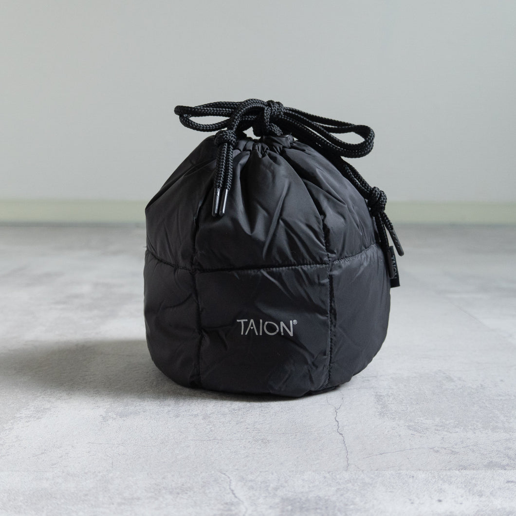 Drawstring Down Bag -Black-