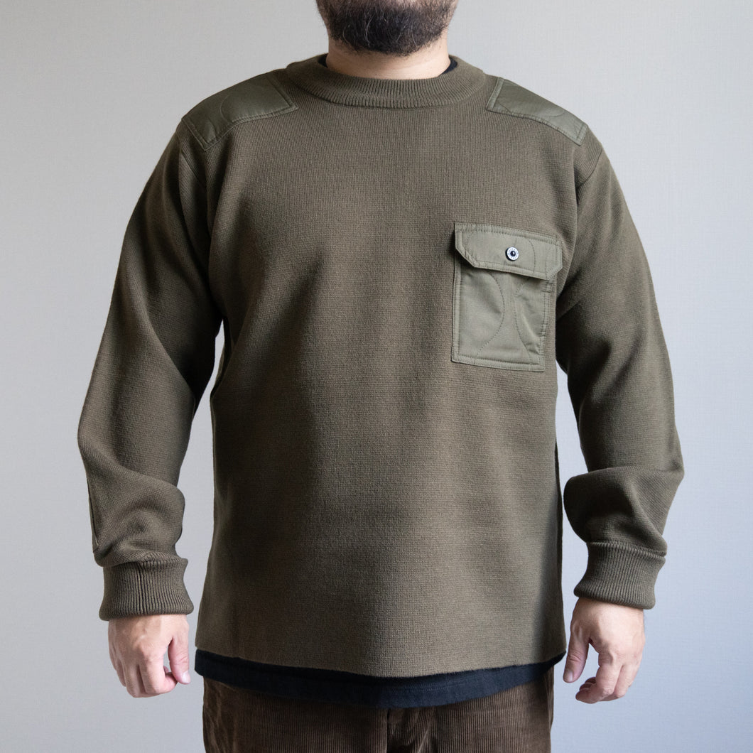 Non Down Military Crew Knit -D.OLIVE-