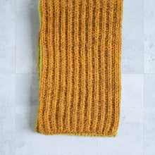 Load image into Gallery viewer, Hand Knit Long Muffler -Yellow mix-

