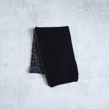 Load image into Gallery viewer, Hand Knit Long Muffler -Black mix-
