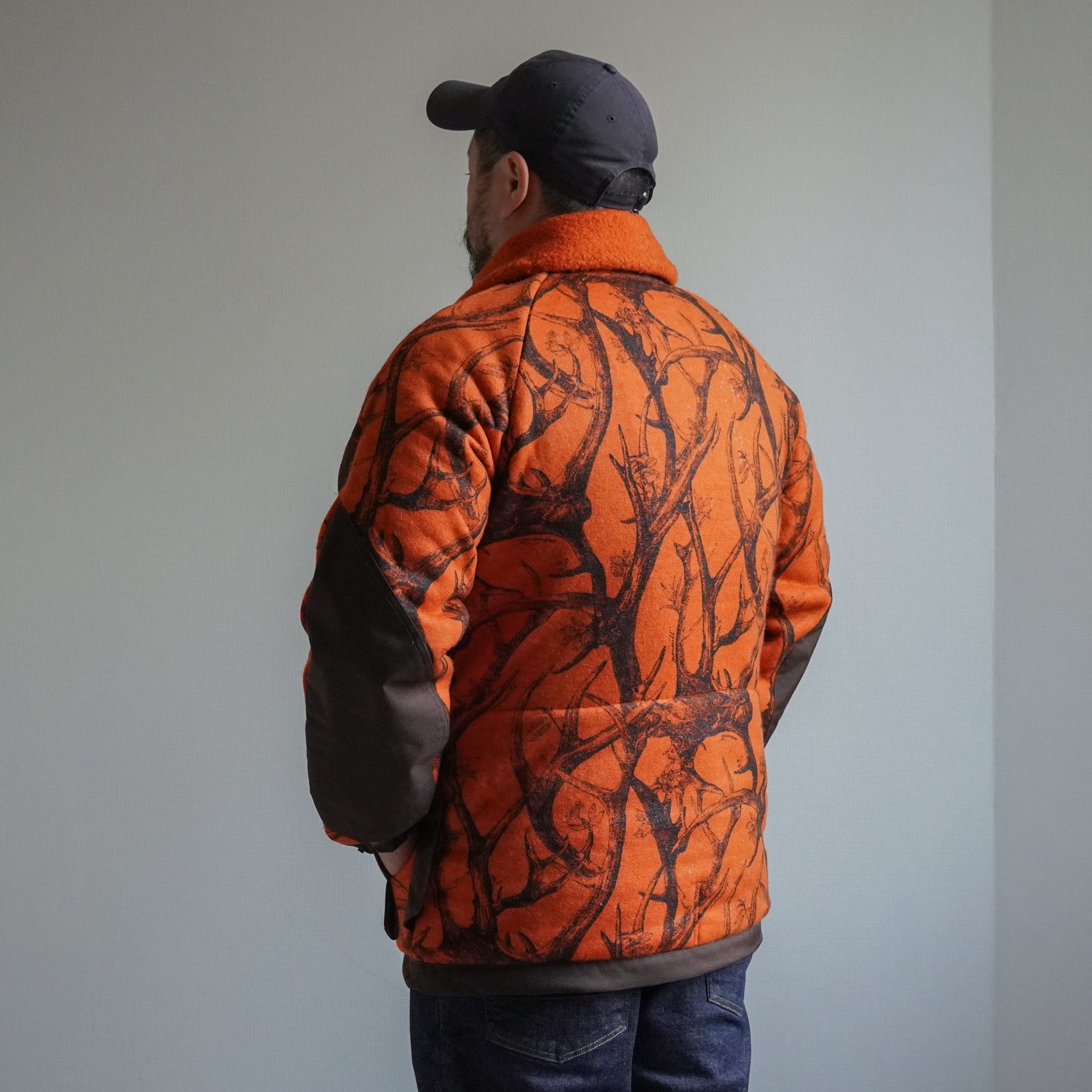 HORN TREE PRINT WOOL BOA JACKET - ORANGE - – TENG STORE OSAKA