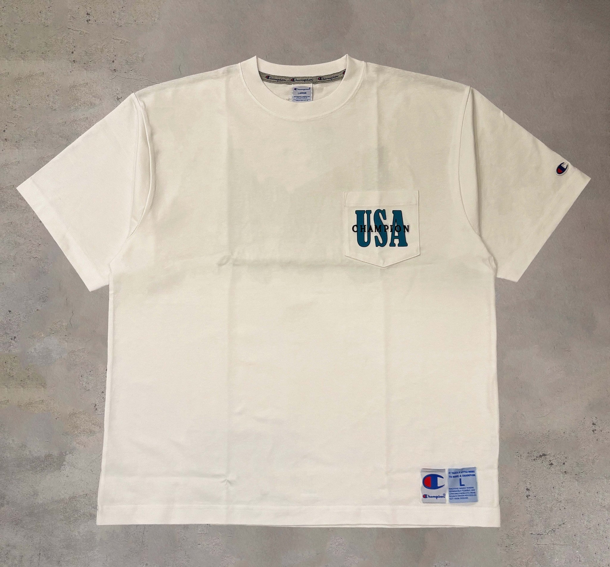 CHAMPION - SHORT SLEEVE T-SHIRT USA - WHITE – TENG STORE OSAKA