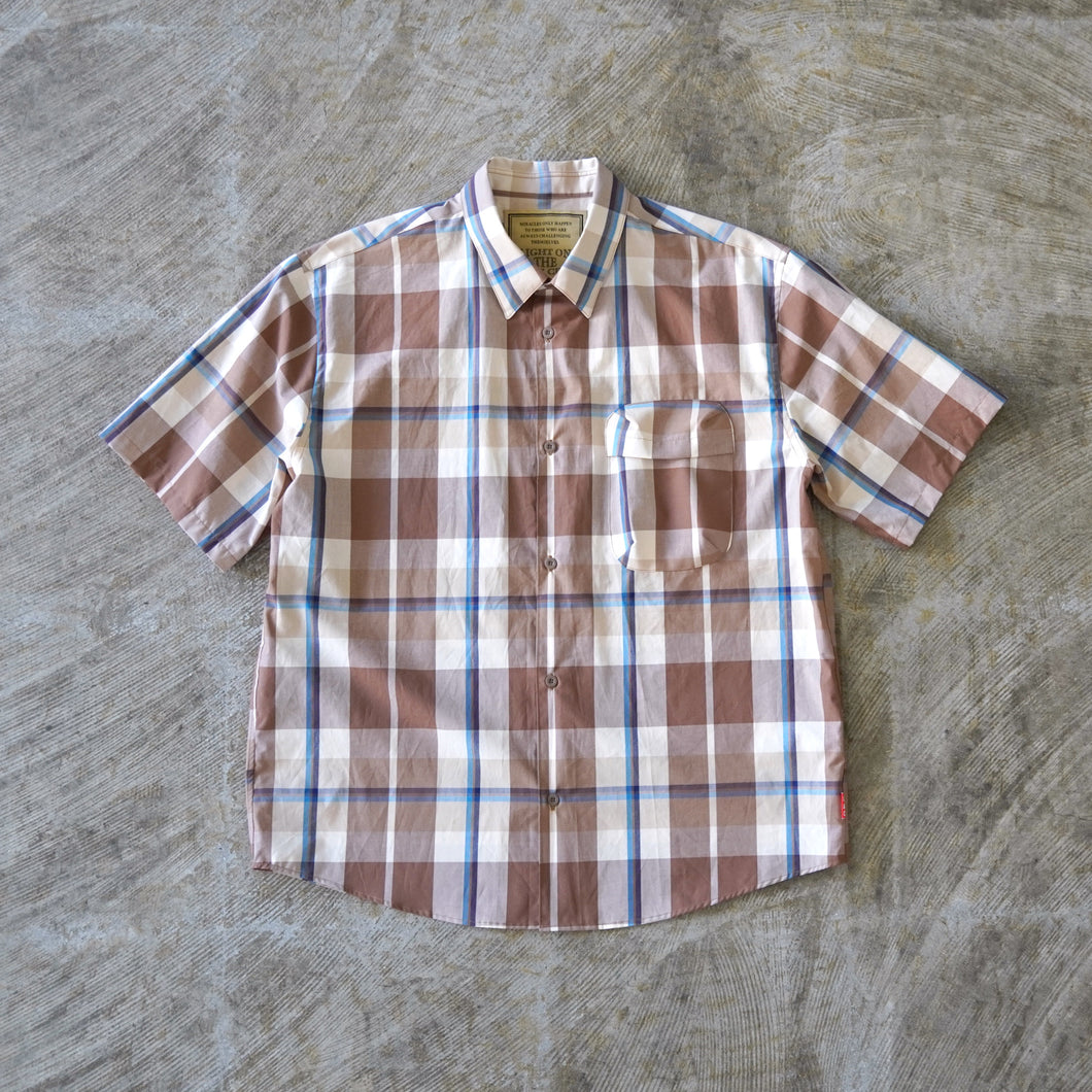 Check h/s shirts --Beige-