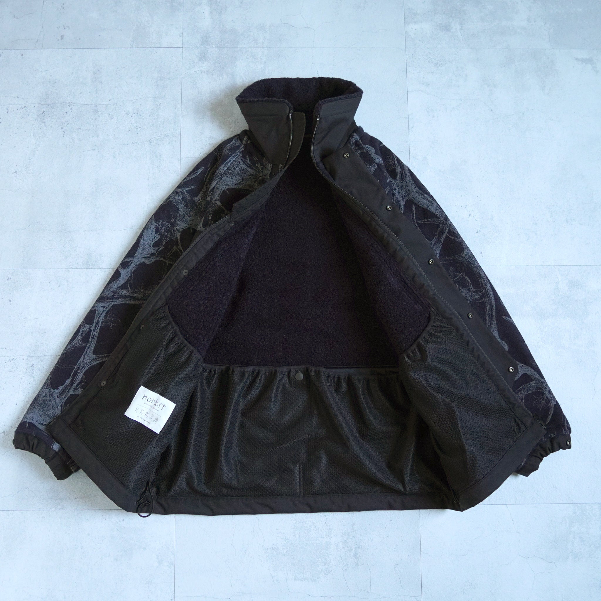 HORN TREE PRINT WOOL BOA JACKET - NAVY - – TENG STORE OSAKA