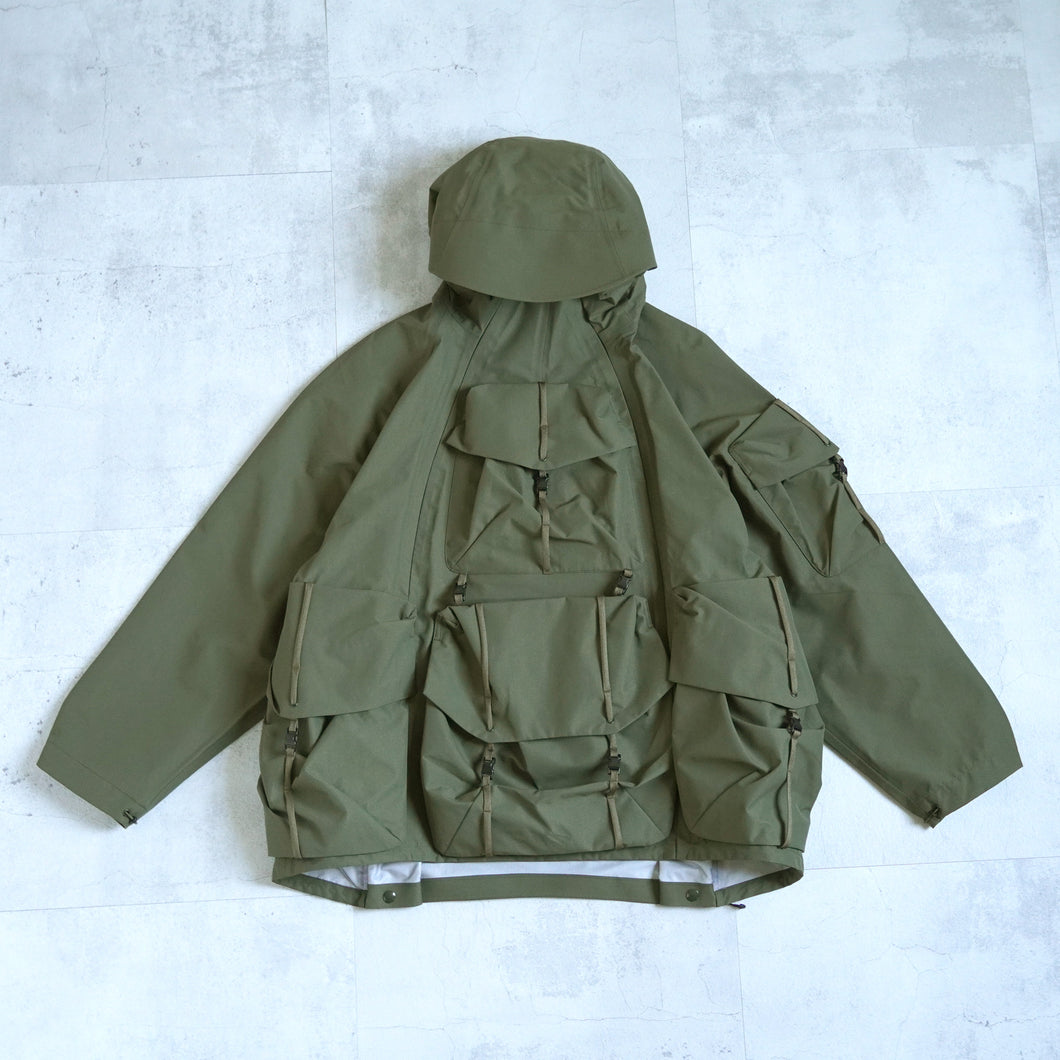BACK PACK HOLDER HOODIE JACKET - OLIVE -