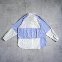 Load image into Gallery viewer, PatchWork Raglan Shirts -White x Stripe-
