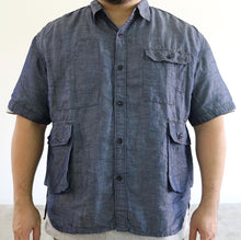 Load image into Gallery viewer, Tencel Linen Camblay Fishing H/S Shirts - Indigo-

